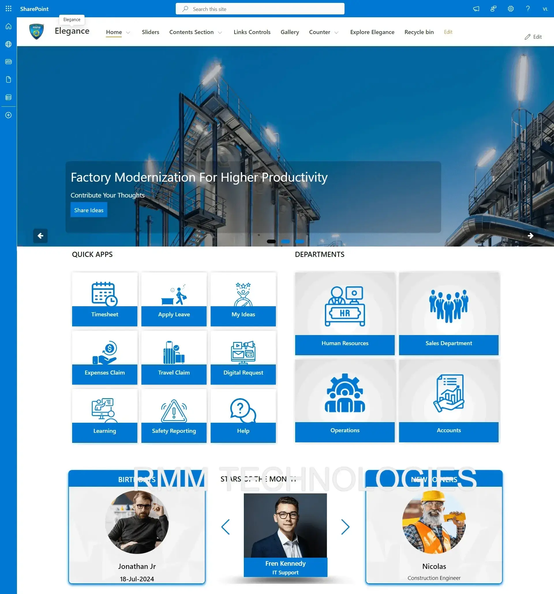 SharePoint Elegance - Manufacturing & Engineering