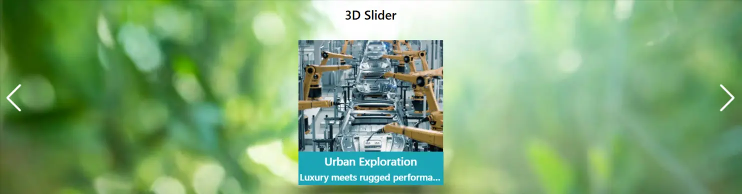 SharePoint 3D Slider Web Part showcasing premium rotating depth slides for featured campaign highlights