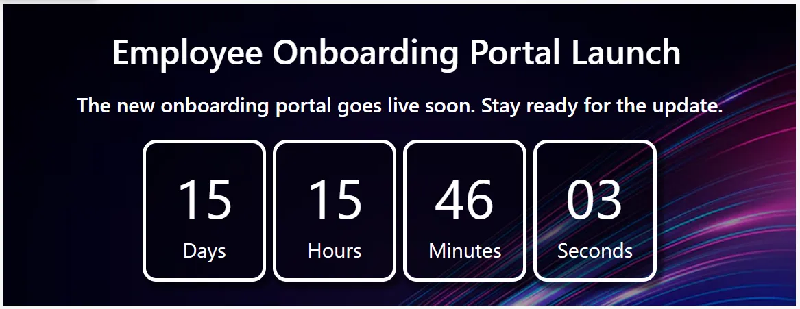 Custom SharePoint Countdown Timer - HR Campaign & Internal Deadline Tracking UI